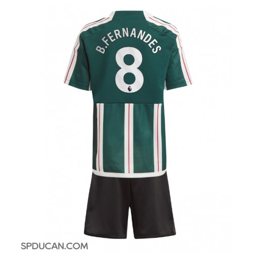 Dječji Nogometni Dres Manchester United Bruno Fernandes #8 Gostujuci 2023-24 Kratak Rukav (+ Kratke hlače)